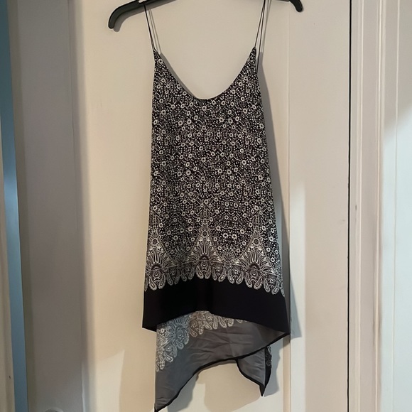 HELMUT LANG SILK BLACK AND WHITE PAISLEY TANK TOP - Picture 4 of 9